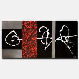  abstract painting modern black white red