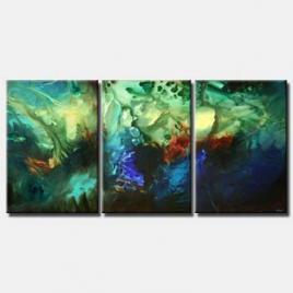 abstract seascape under water triptych