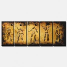 abstract painting of human evolution multi panel