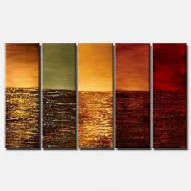 multi panel canvas in red tones colorful 