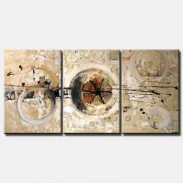 triptyc painting in light colors home decor