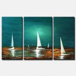 white sail boats sailing in the sea landscape