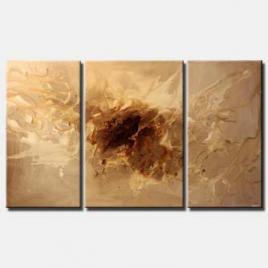 brown and sandy color triptych minimal soft