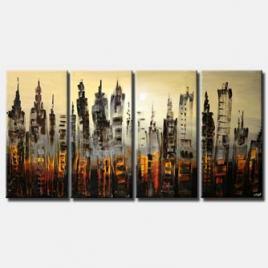 abstract cityscape in ruins multi panel