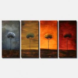  abstract sunrise painting multi panel colorful