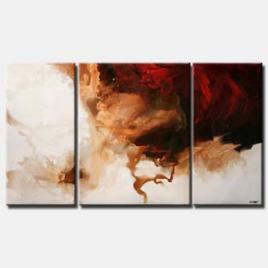 white and red modern triptych minimal purity