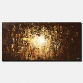 horizontal abstract painting in brown tones