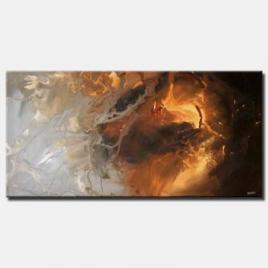 brown and gray large abstract fire ice soft