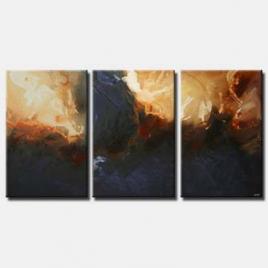 large home decor painting triptych sea dark