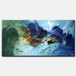 beautiful abstract painting imagination soft blue green