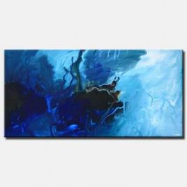blue abstract painting horizontal planet galaxy