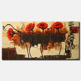 red poppies contemporary art painting