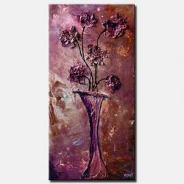 lavender vase and flowers home decor pink