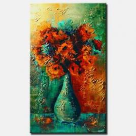 vase with red flowers colorful home decor