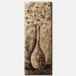 textured painting vase with flowers