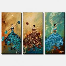 abstract painting of 3 dancers