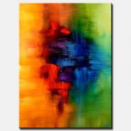 yellow red blue and green abstract art
