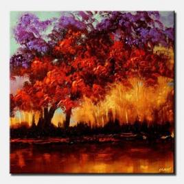 colorful blooming trees home decor forest