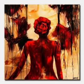 abstract woman in red explorer home decor