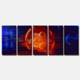 circles in red and blue home decor multi panel