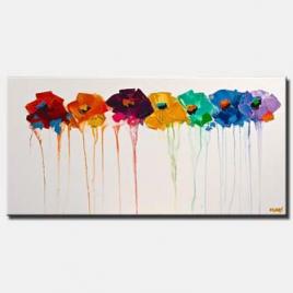 abstract flowers on white background colorful