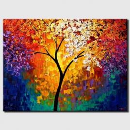 abstract tree of life colorful forest art