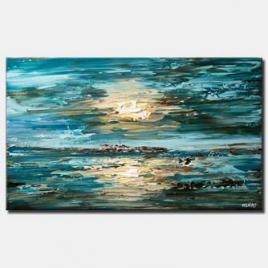 abstract painting of the sea sky blue