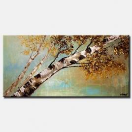 painting of birch tree reaching to the sky