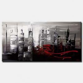 abstract cityscape in gray and black