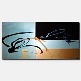 abstract wall decor blue and black