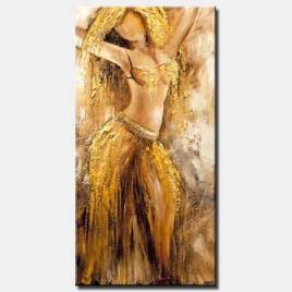painting of belly dancer in red