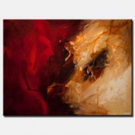 Large red abstract painting