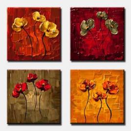 multi panel small floral paintings
