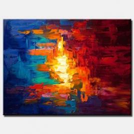 original colorful abstract modern palette knife