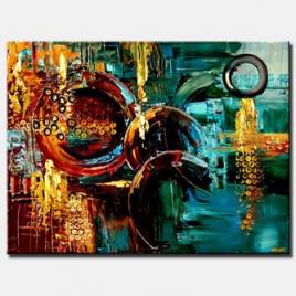 colorful abstract art palette knife painting