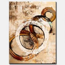 original abstract art white circle painting modern palette knife