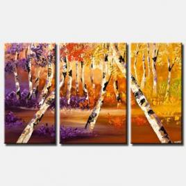 birch tree painting abstract landscape palette knife