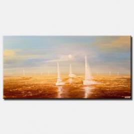 contemporary abstract sail boats painting