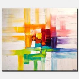 colorful abstract painting modern palette knife