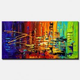 textured city painting colorful abstract painting heavy impasto