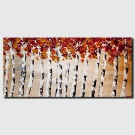 blooming birch trees white abstract landscape textured