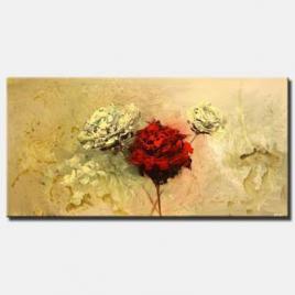 canvas print of large roses painting