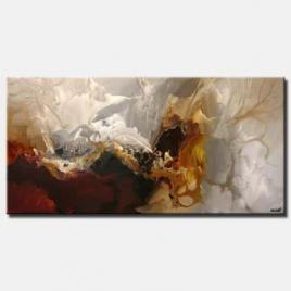 canvas print of soft abstract modern painting red and white