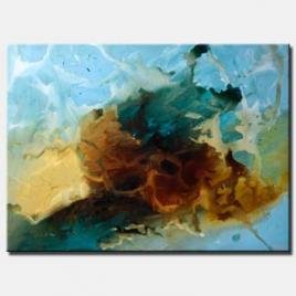canvas print of blue and brown modern painting