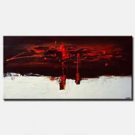 canvas print of red and white abstract decor