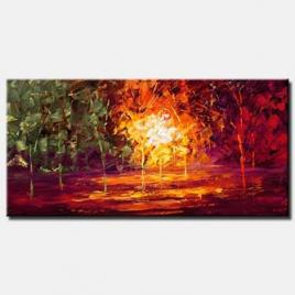 canvas print of textured forest painting