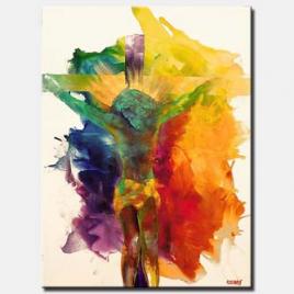 canvas print of colorful jesus painting