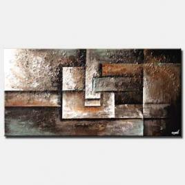 canvas print of abstract painting of squares in earth tones