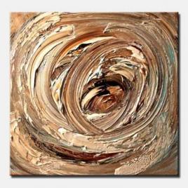 canvas print of abstract painting of circles in creamy colors
