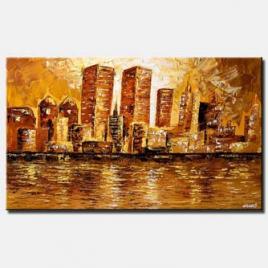 canvas print of new-york skyline twin towers